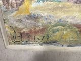 an image of a painting of a landscape with a house in the background