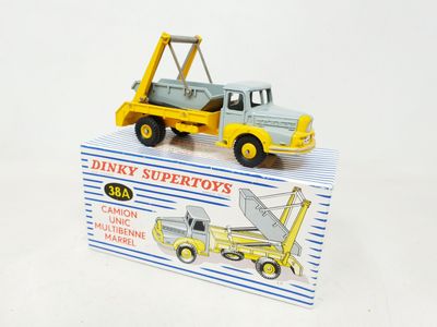 DINKY FRANCE réf 38A camion Unic multibenne Marrel, gris/jau…