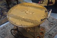 Valise à roulettes vintage italienne - ornée de marqueterie … (photo 2)