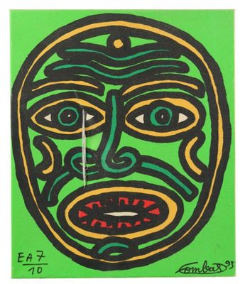 Robert COMBAS (né en 1957). "Mr Lune". Linogravure sur toile…