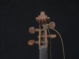 an old violin on a black background