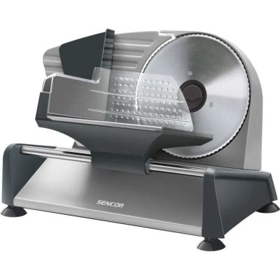 a close up of a slicer on a stand with a knife