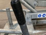 a close up of a metal object in a warehouse