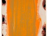 an image of a painting of orange and black on a white background
