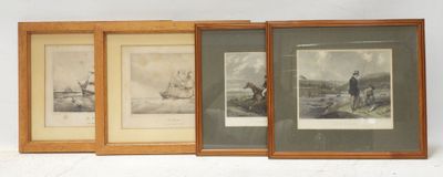three framed pictures of a man riding a horse in a field