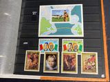 a picture of a collection of stamps on display in a case