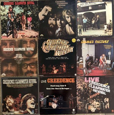 the doors to the doors are covered with posters of the band