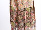 an image of a multicolored scarf hanging on a hanger