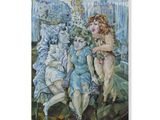 an image of a painting of a group of women sitting on a couch