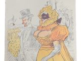 une image représentant un livre sur lequel figure le dessin d'une femme en robe jaune et d'un homme portant un chapeau