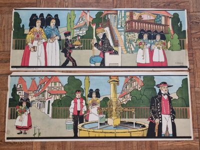 [AFFICHE PUBLICITAIRE] Lot de 2 affiches alsacienne illustré…