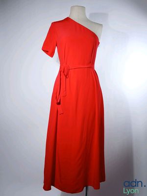 CLAUDIE PIERLOT - Robe rouge asymétrique - Taille 36 - Neuf …