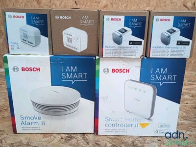 four boxes of bosch smart smokers sit on a table