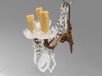 BACCARAT Paire d'appliques en bronze à trois lumières, pampi… (photo 4)