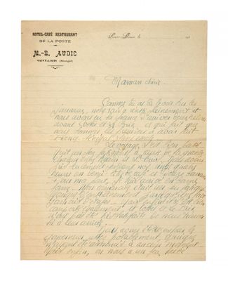 une lettre manuscrite d'une femme assassinée par les nazis
