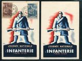 two postcards depicting two men with baseball bats on them
