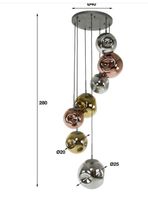 Suspension 7 lampes TAHOE , en verre doré, cuivré, chromé et… (photo 3)