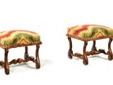pair of antique stools with colorful upholstered upholstered upholstered upholstered upholstered upholstered upholstered