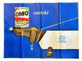 an image of a poster of a dog pulling a can of oil