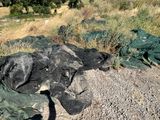 un tas d'ordures au bord de la route