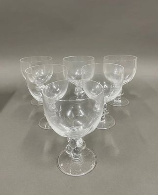 LALIQUE France Suite de six verres à dégustation en cristal …