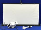 an image of a projector with a projector screen and a projector