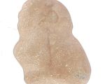 a stone statue of a woman on a white background