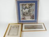 two framed pictures of a picture of a man and a woman in a garden