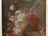 painting of a still life of flowers in a vase on a table