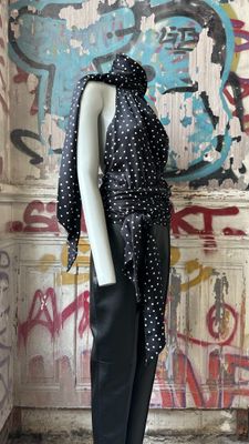 Ensemble T.42/44 A.VAUTHIER 2 pièces Pantalon Taille Haute Cuir Noir e - Photo 1