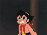 cellule d'animation représentant un jeune garçon vêtu d'un t-shirt rouge et d'un short bleu