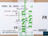 a box with a ticket on it that says it ' s not for retail sales