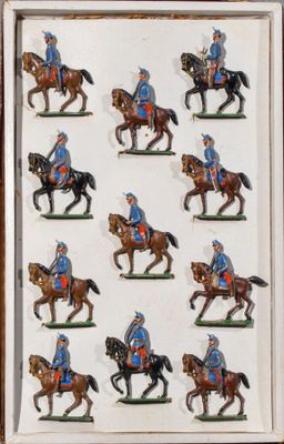 Heyde. IIIe République. Hussards à cheval.