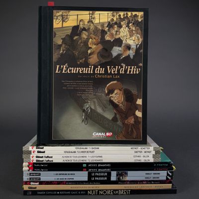 several books stacked on top of each other on a table