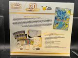 the pokemon trading card game is displayed in a display case
