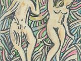 un tableau représentant deux nus debout l'un à côté de l'autre