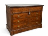 une commode ancienne sur fond blanc