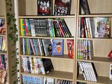 many books on the bookshelf in this room