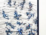 a picture of a painting with blue paint on it