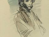 une image représentant le dessin d'un homme aux cheveux bouclés