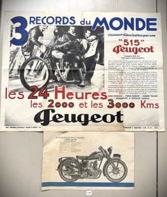 two posters on the wall of a motorcycle shop
