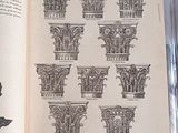 an open book with a picture of different types of columns