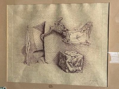 une image représentant un dessin d'un squelette et d'un chat