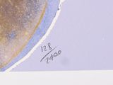 a close up of a painting of a banana on a table