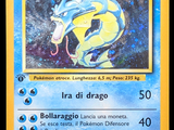 the pokemon card has a picture of a dragon on it