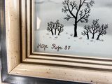 une photo d'une photo représentant des arbres sous la neige