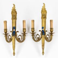 Paire d’appliques murales, en bronze doré, style Louis XVI, … (photo 5)