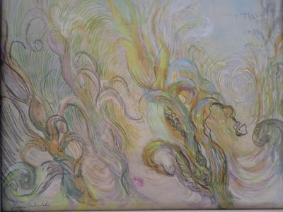 un tableau représentant un groupe de personnes dans l'eau