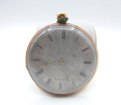 clock with roman numerals on the face on a white surface