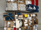 many boxes of assorted items on the wall